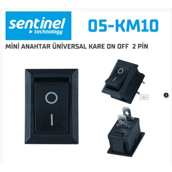 Mini Anahtar Üniversal Kare On Off 05-KM10 10lu Paket Fiyatıdır