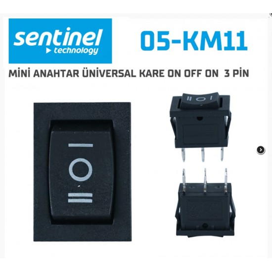 Mini Anahtar Üniversal Kare On Off On 3 Pin 05-KM11 10lu Paket Fiyatıdır