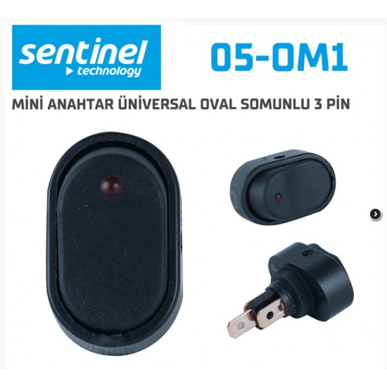 Mini Anahtar Üniversal Oval Somunlu 3 Pin 05-OM1 10lu Paket Fiyatıdır