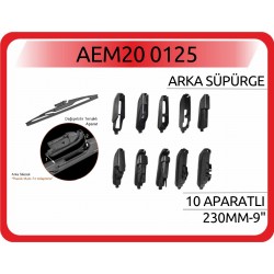 Arka Silecek Süpürgesi 10 Aparatlı 230 mm Aem Marka