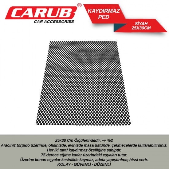 CARUB Kaydırmaz Ped Torpido Üstü 25X30cm Siyah
