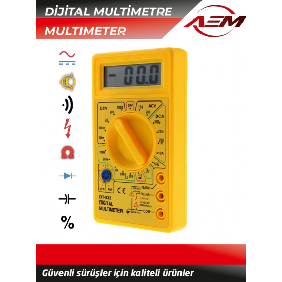 DİGİTALMETRE AMPER-VOLT “ multimetre” AEM19 1320