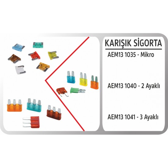 BICAK SIGORTA 3 AYAKLI KARISIK AEM13 1041 50Lİ