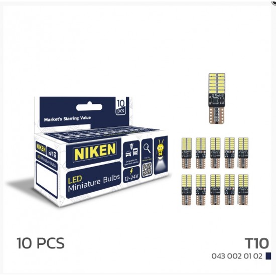 Niken T10 Beyaz 24 Ledli 12 Volt Canbus ( 10lu Paket Fiyatıdır )