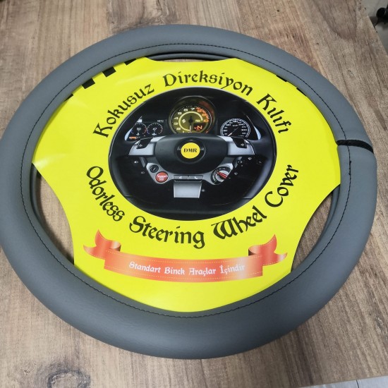 Gri Siyah Yüzüklü Geçme Direksiyon Kılıfı