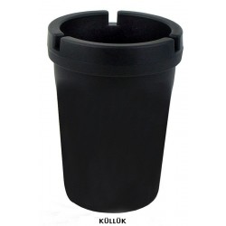 Portatif Kapaklı Siyah Küllük