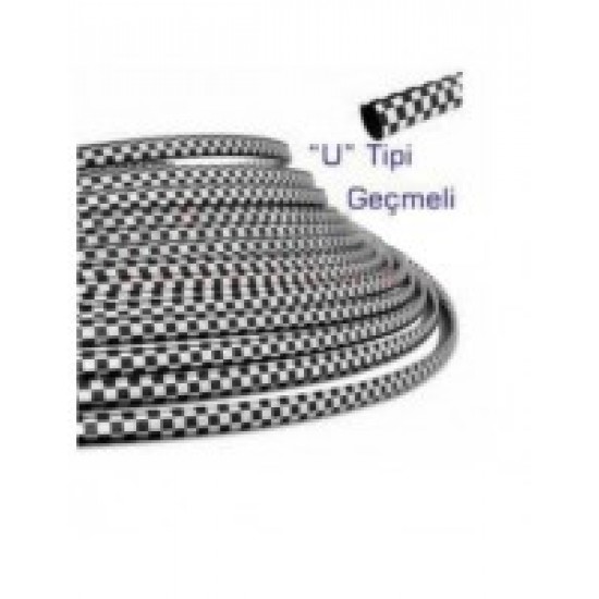 Elkamet Çıta Geçmeli Siyah/Krom 15 mt.