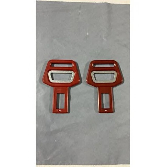 Emniyet Kemer Tokası Metal Plastik Kaplama Kırmızı