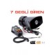 Siren 7 Sesli Elektronik Mikrofonlu 12v  ss10