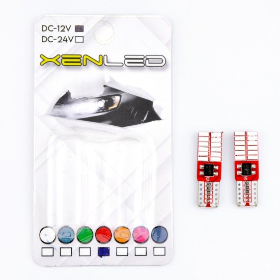 Xenled T10 Kırmızı 24 Ledli 12 Volt