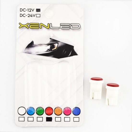 Xenled T10 Kırmızı Cob Led 12 Volt