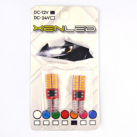 Xenled T10 Turuncu 24 Ledli 12 Volt Canbus