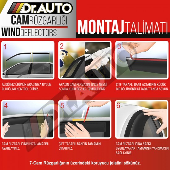 Dacia Dokker 2012-2021 Arası  Cam Rüzgarlığı 2li