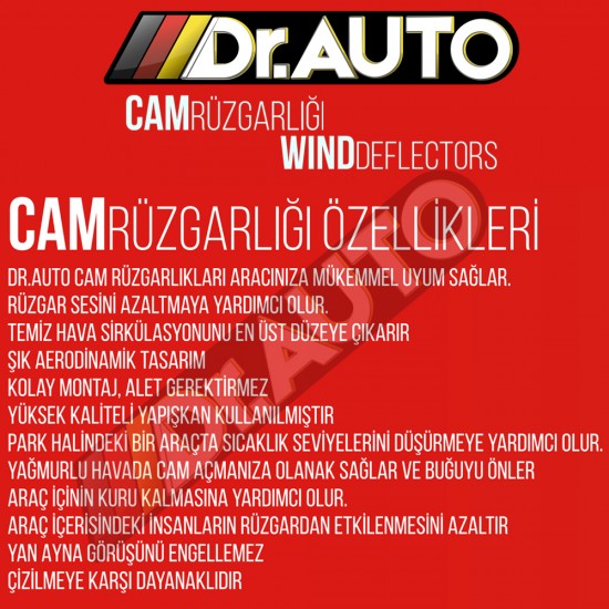 Dacia Dokker 2012-2021 Arası  Cam Rüzgarlığı 2li
