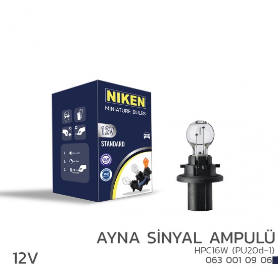 Nıken 12v Hpc16w Ayna Sinyal Ampulü (Pu20d-1) 10lu