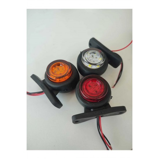 Mini Takoz 12 Ledli Turuncu-Kırmızı 12v-24v 10lu Paket