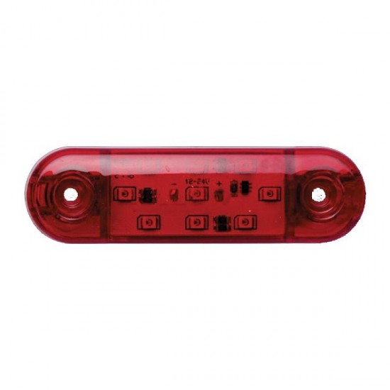 9 Ledli Parmak Led Oval 12-24 v Kırmızı
