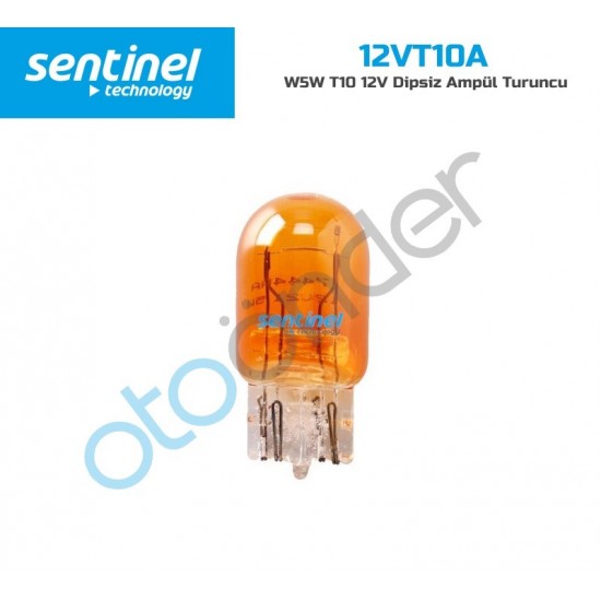 W5W T10 12V Dipsiz Ampül Turuncu