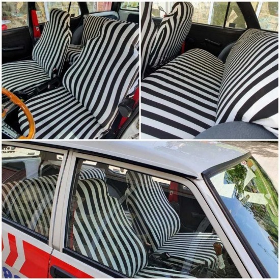 Çizgili Servis Kılıfı Siyah-Beyaz