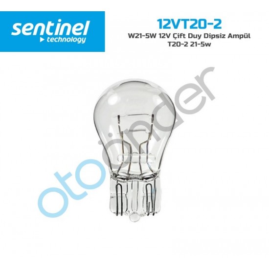 W21-5W 12V Çift Duy Dipsiz Ampül T20-2 21-5w Sarı