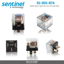 Mini Role Şeffaf 12V 5P 40A 87a Sentinel