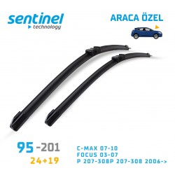 Araca Özel Silecek Takımı C-Max 07-10, Focus 03-07, P 207-308p 207-308 2006-> 26" 19" 95-201