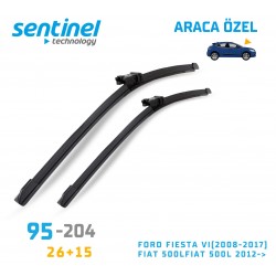 Araca Özel Silecek Takımı Ford Fıesta Vı(2008-2017), Fıat 500lfıat 500l 2012->,, 26" 15" 95-204