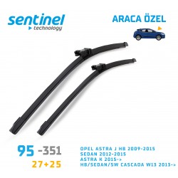 Araca Özel Silecek Takımı Süpürge Tk Ön Opel Astra J Hb 2009-2015,Sedan 2012-2015, Astra K 2015->, Hb/Sedan27" 25" 95-351