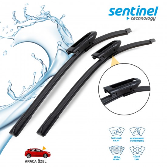 Araca Özel Silecek Takımı Symbol-3 2015->, Logan-2, Mcv-2-Sandero-2 2015->,  22" 19" 95-505