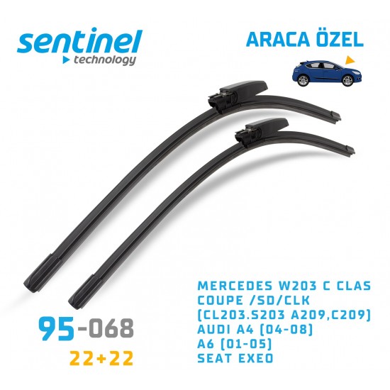 Araca Özel Silecek Takımı Mercedes W203 C Clas Coupe /Sd/clk(cl203.s203 A209,c209), Audı A4 (04-08), A6 (01-05), Seat Exeo 95-068