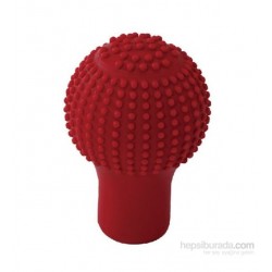 Silikon Vites Topuz Kılıfı Masajlı Kırmızı Yuvarlak